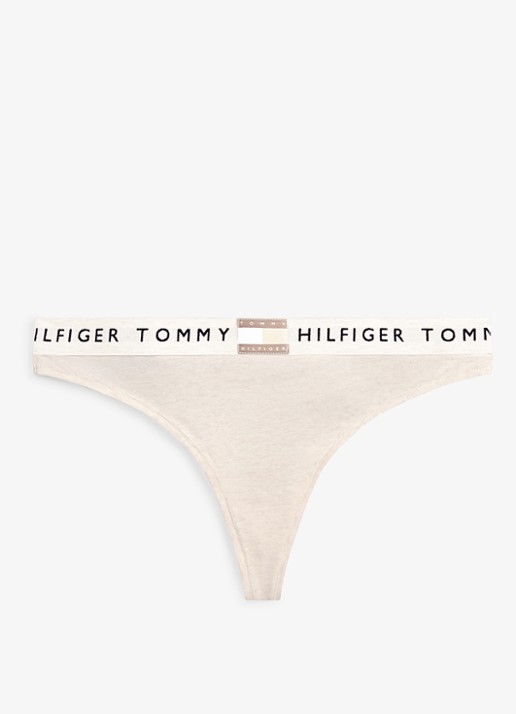 Tommy Hilfiger String met logoband - voorkant 4 beige