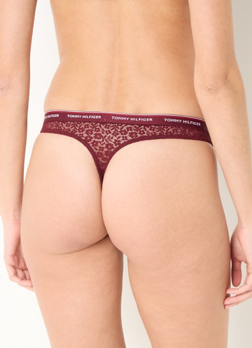Tommy Hilfiger String van kant in 3-pack - achterkant 4 wit