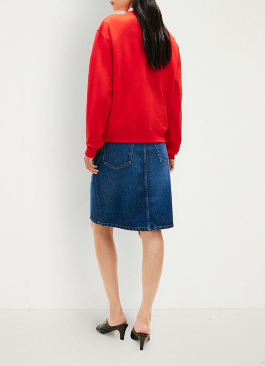 Tommy Hilfiger Sweater in katoenblend - achterkant rood