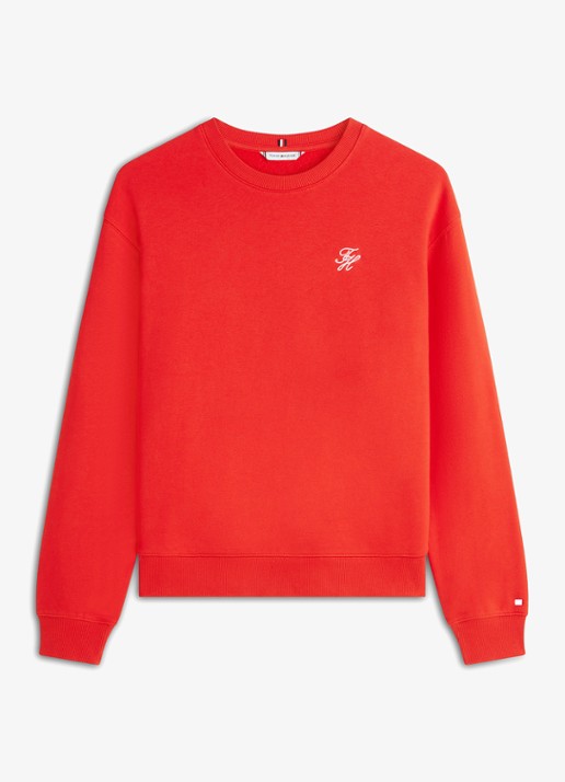 Tommy Hilfiger Sweater in katoenblend - voorkant 2 rood