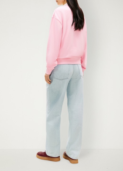 Tommy Hilfiger Sweater in katoenblend - achterkant roze