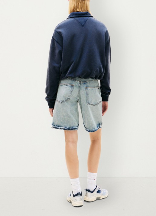 Tommy Hilfiger Sweater in katoenblend - achterkant 5 donkerblauw