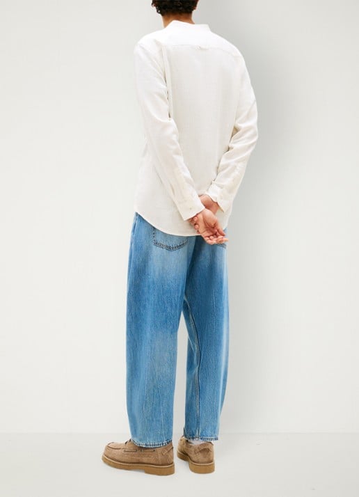 Tommy Hilfiger Sweater in katoenblend - achterkant 3 gebroken wit