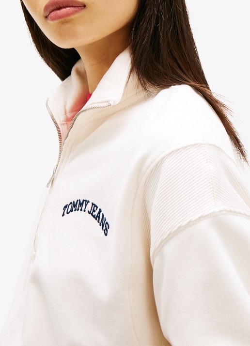 Tommy Hilfiger Sweater in katoenblend - detail 2 gebroken wit