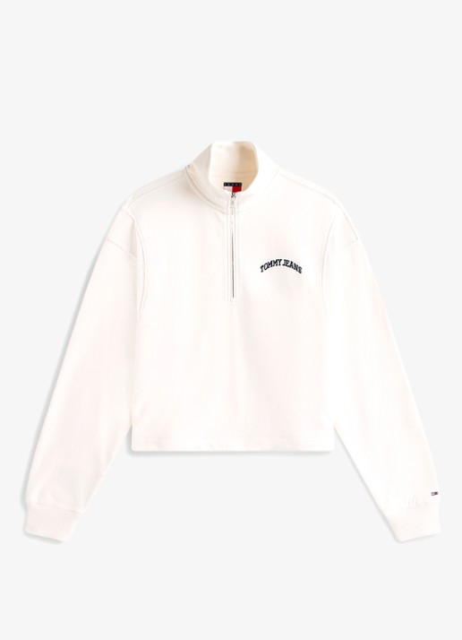 Tommy Hilfiger Sweater in katoenblend - voorkant 4 gebroken wit