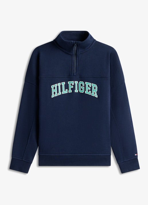 Tommy Hilfiger Sweater in katoenblend - voorkant 4 dark night navy-c1g