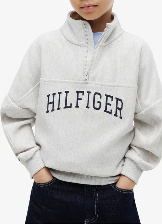 Tommy Hilfiger Sweater in katoenblend - detail 4 grijsmele