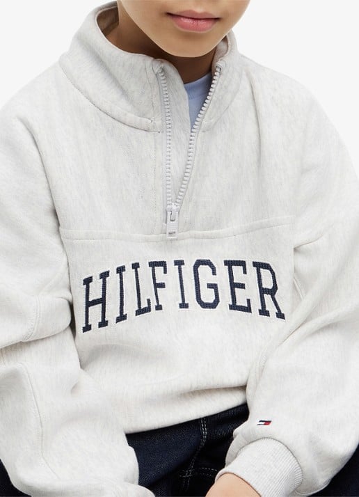 Tommy Hilfiger Sweater in katoenblend - detail 5 grijsmele