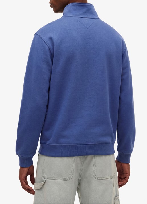 Tommy Hilfiger Sweater met halve rits - achterkant 3 blauw