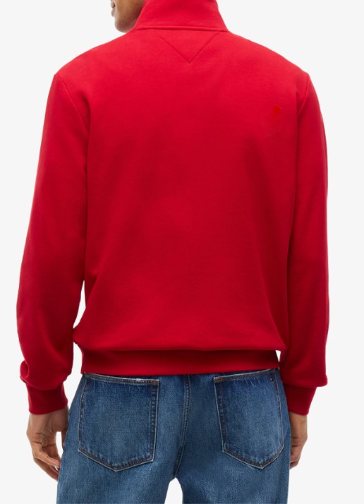 Tommy Hilfiger Sweater met halve rits - achterkant 6 rood