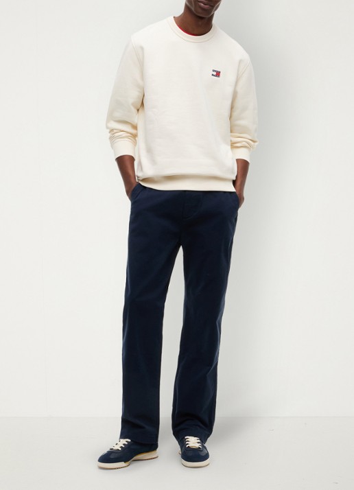 Tommy Hilfiger Sweater met logo - voorkant 2 gebroken wit