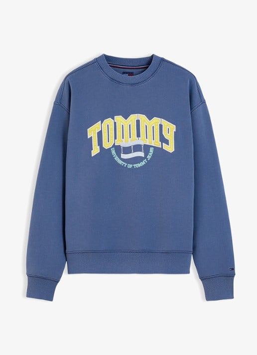 Tommy Hilfiger Sweater met logo - voorkant 4 blauw