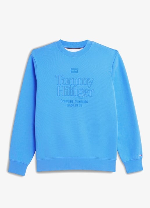 Tommy Hilfiger Sweater met logo - voorkant 4 middenblauw