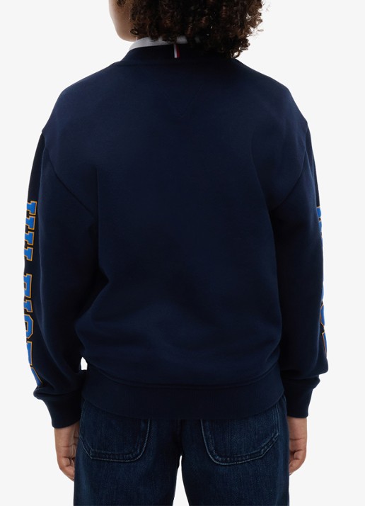 Tommy Hilfiger Sweater met logo - achterkant 3 donkerblauw