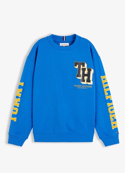 Tommy Hilfiger Sweater met logo - voorkant 3 blauw