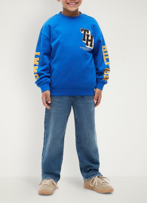 Tommy Hilfiger Sweater met logo - voorkant 4 blauw