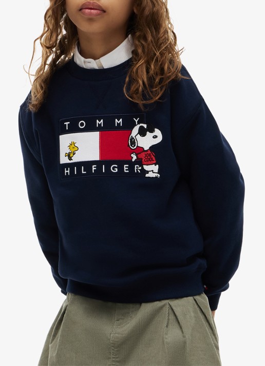 Tommy Hilfiger Sweater met logo - detail 2 donkerblauw