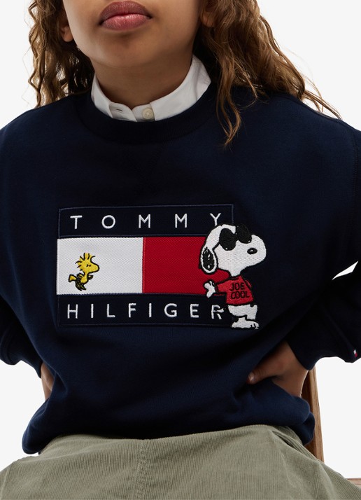 Tommy Hilfiger Sweater met logo - detail 5 donkerblauw