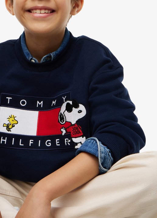 Tommy Hilfiger Sweater met logo - detail 6 donkerblauw