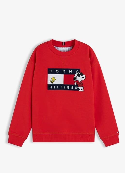 Tommy Hilfiger Sweater met logo - voorkant rood