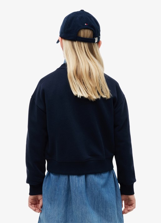 Tommy Hilfiger Sweater met logo - achterkant 5 donkerblauw
