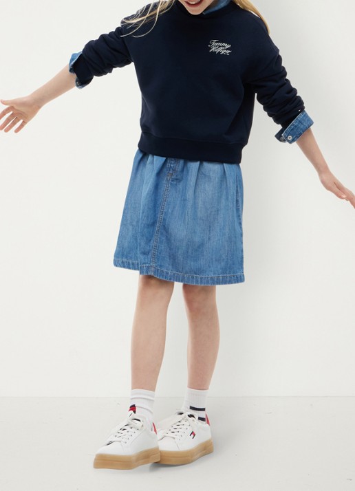 Tommy Hilfiger Sweater met logo - voorkant 2 donkerblauw