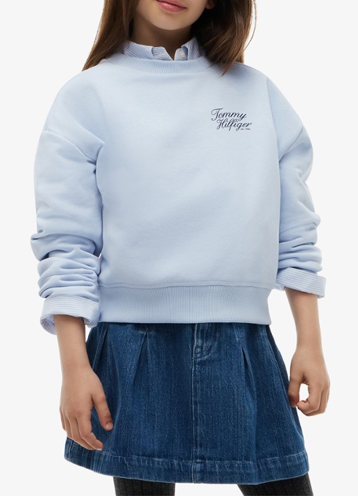 Tommy Hilfiger Sweater met logo - detail 2 lichtblauw