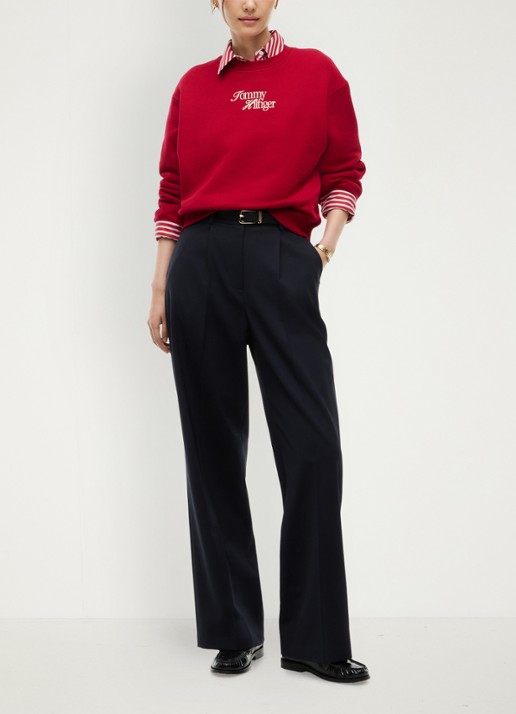 Tommy Hilfiger Sweater met logoborduring - voorkant 5 rood