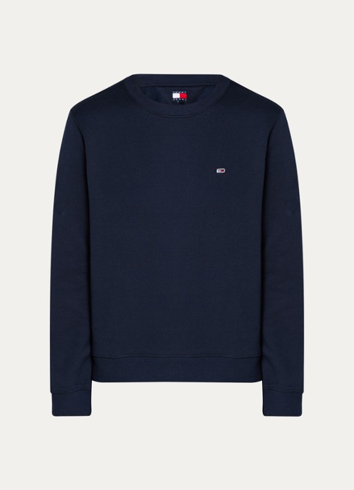 Tommy Hilfiger Sweater met logoborduring - voorkant donkerblauw