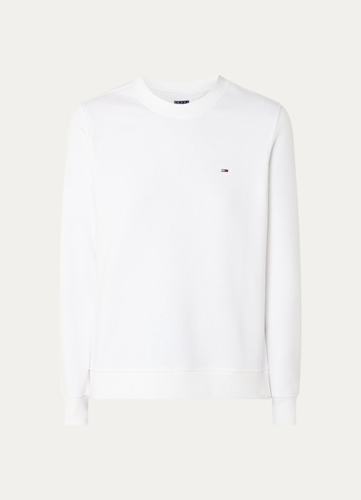 Tommy Hilfiger Sweater met logoborduring - voorkant wit
