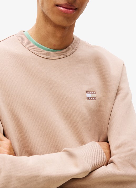 Tommy Hilfiger Sweater met logoborduring - detail 4 beige