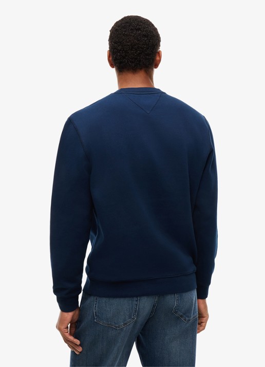 Tommy Hilfiger Sweater met logoborduring - achterkant 3 donkerblauw