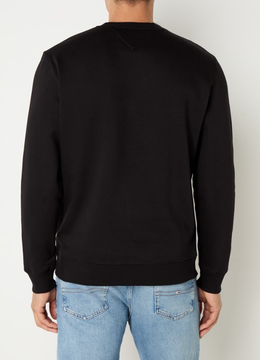 Tommy Hilfiger Sweater met logoborduring - achterkant zwart