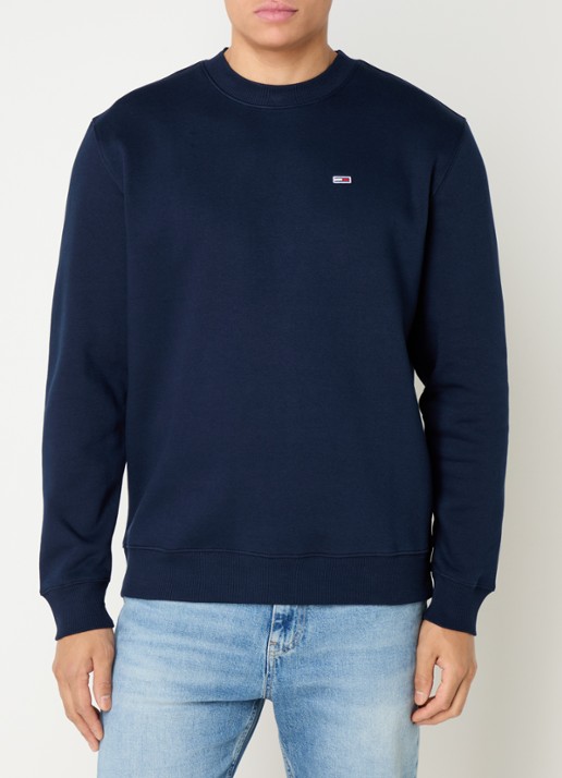 Tommy Hilfiger Sweater met logoborduring - detail 4 donkerblauw