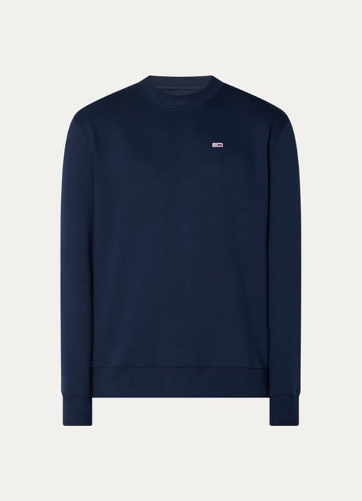 Tommy Hilfiger Sweater met logoborduring - voorkant 2 donkerblauw