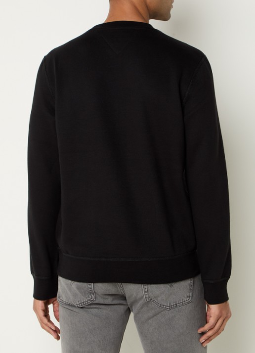 Tommy Hilfiger Sweater met logoborduring - achterkant zwart