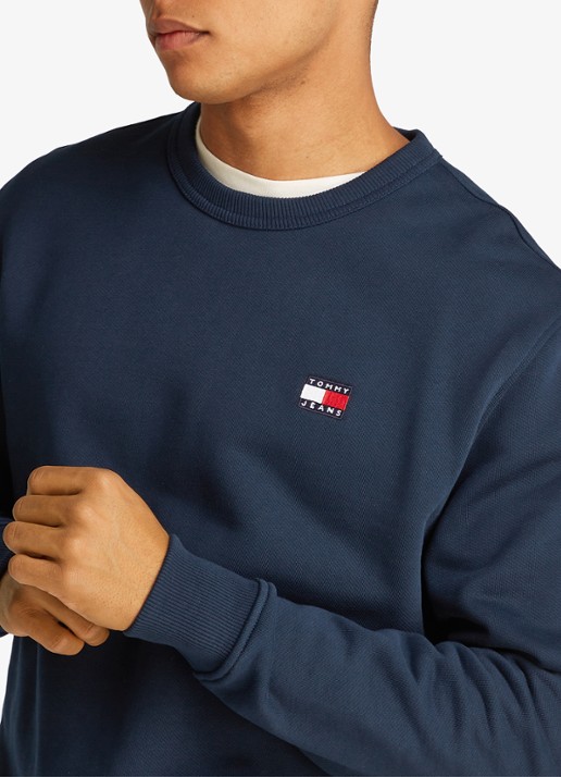 Tommy Hilfiger Sweater met logoborduring - detail 4 donkerblauw