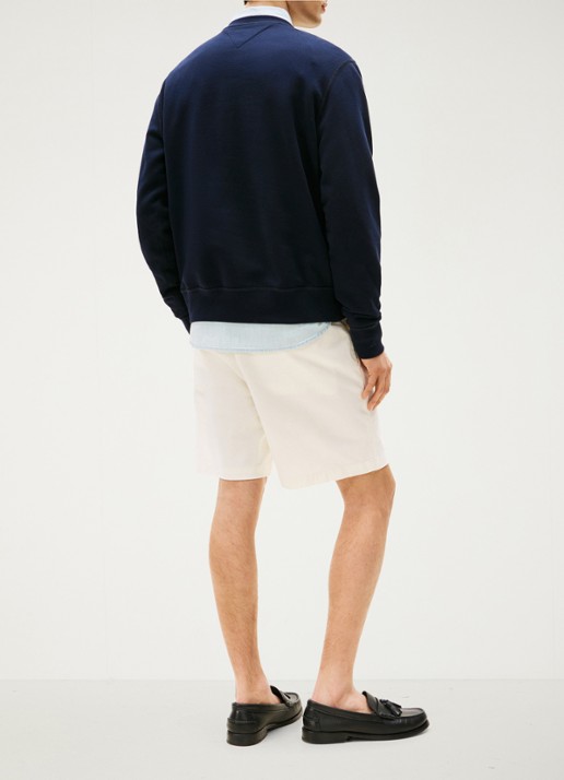 Tommy Hilfiger Sweater met logoborduring - achterkant donkerblauw