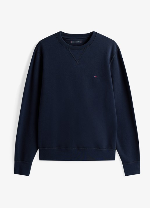 Tommy Hilfiger Sweater met logoborduring - voorkant 2 donkerblauw