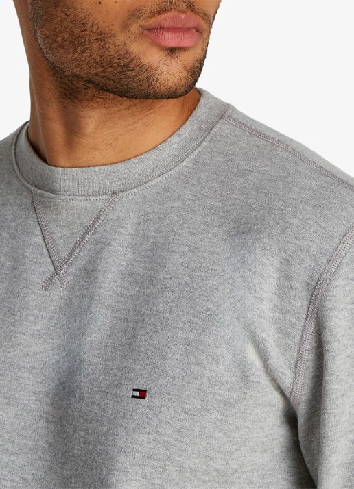 Tommy Hilfiger Sweater met logoborduring - detail 4 grijsmele