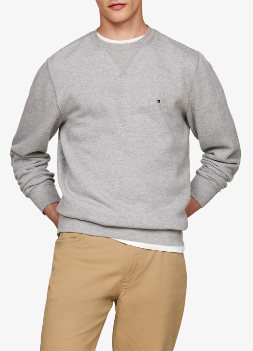 Tommy Hilfiger Sweater met logoborduring - detail 6 grijsmele