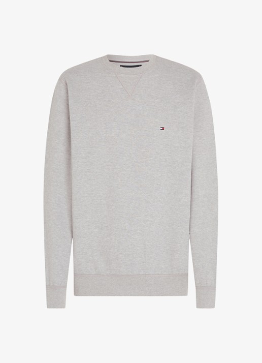 Tommy Hilfiger Sweater met logoborduring - voorkant 10 grijsmele