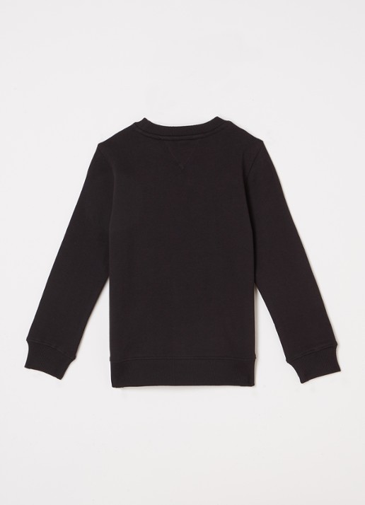 Tommy Hilfiger Sweater met logoborduring  - voorkant 2 zwart