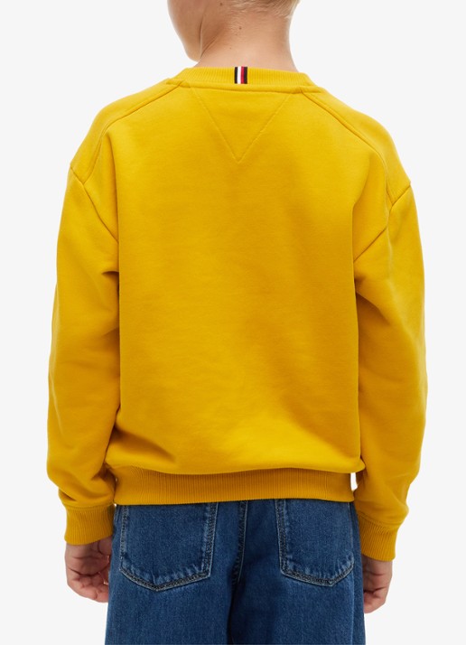 Tommy Hilfiger Sweater met logoborduring  - achterkant geel