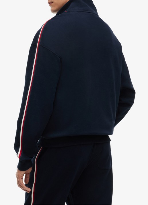 Tommy Hilfiger Sweater met opstaande kraag - achterkant 5 donkerblauw