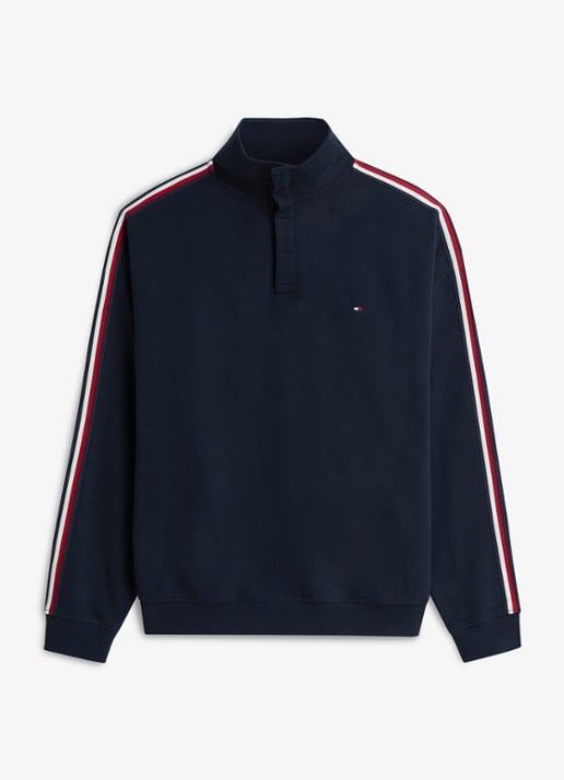 Tommy Hilfiger Sweater met opstaande kraag - voorkant 3 donkerblauw