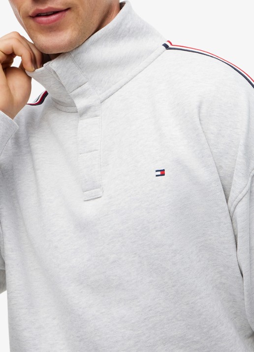 Tommy Hilfiger Sweater met opstaande kraag - detail 4 grijs
