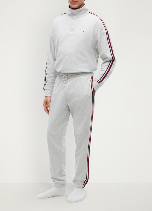 Tommy Hilfiger Sweater met opstaande kraag - voorkant 2 grijs