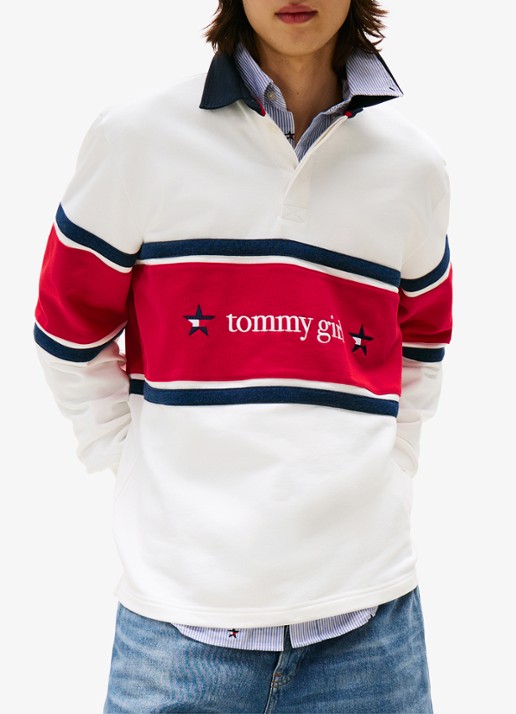 Tommy Hilfiger Sweater met polokraag en logo - detail 2 wit