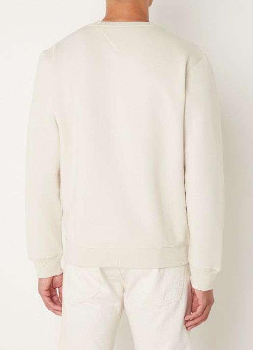 Tommy Hilfiger Sweater met ronde hals en logoborduring  - achterkant 2 creme